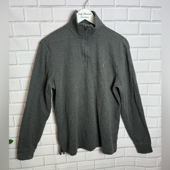 Ralph Lauren Men's Quarter Zip Pullover Sweater Gray Size M - Picture 3 of 11